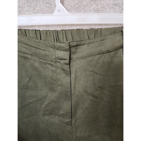 Banana Republic All Day Pant Womens L Tall Olive Green Elastic Waist Tencel - Picture 5 of 10
